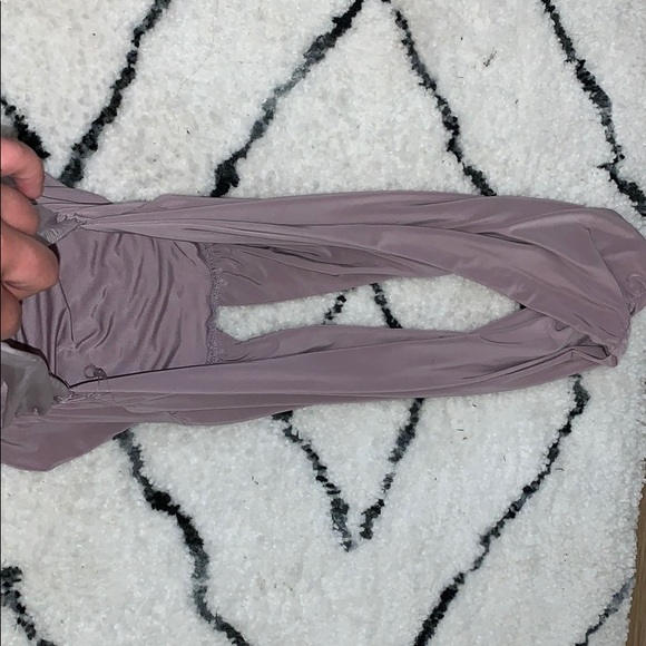 light purple halter ruched midi dress - Picture 5 of 5